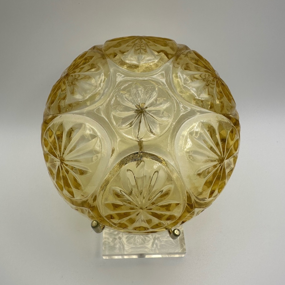 Vintage Anchor Hocking “Star & Cameo” pattern Amber Glass Bowl Set -3 - Picture 7 of 8